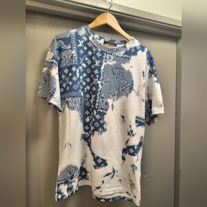 Authentic Louis Vuitton Monogram Bandana Short Sleeve Shirt - Large